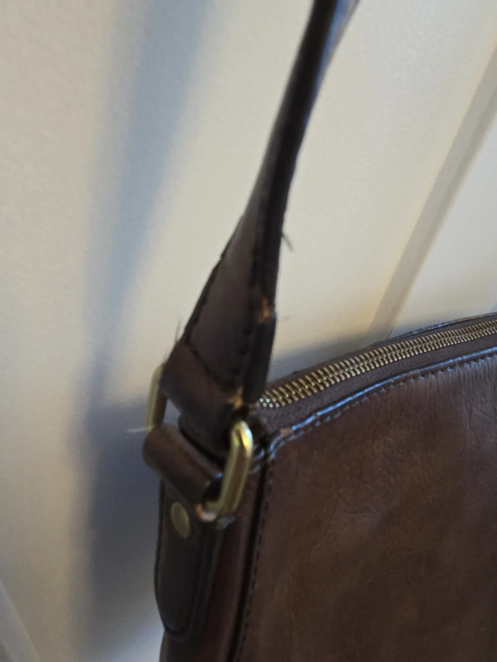 Frye Brown Leather Buckle Crossbody Bag